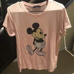 Pink Mickey Mouse graphic tee
